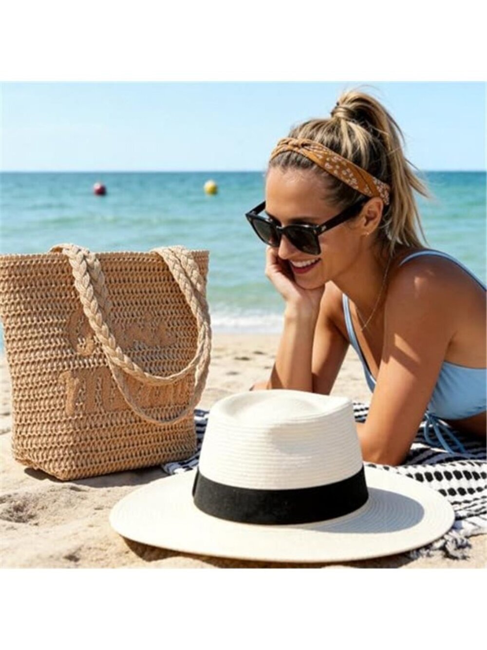 Large Rattan Woven Bag - Picture 2 of 2